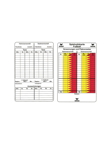 ERIMA Spielnotizkarten Fußball