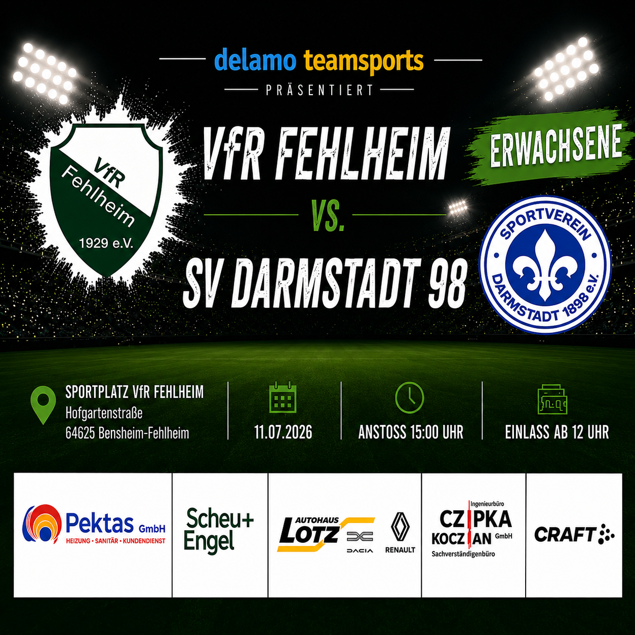 Eintrittskarte VfR Fehlheim - SV Darmstadt 98 | 11.07.2026